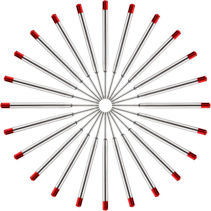 DunBong Red Ink Refill Pack of 5, Replaceable Ballpoint Pen Refills, Medium Point Metal Refill (Red)