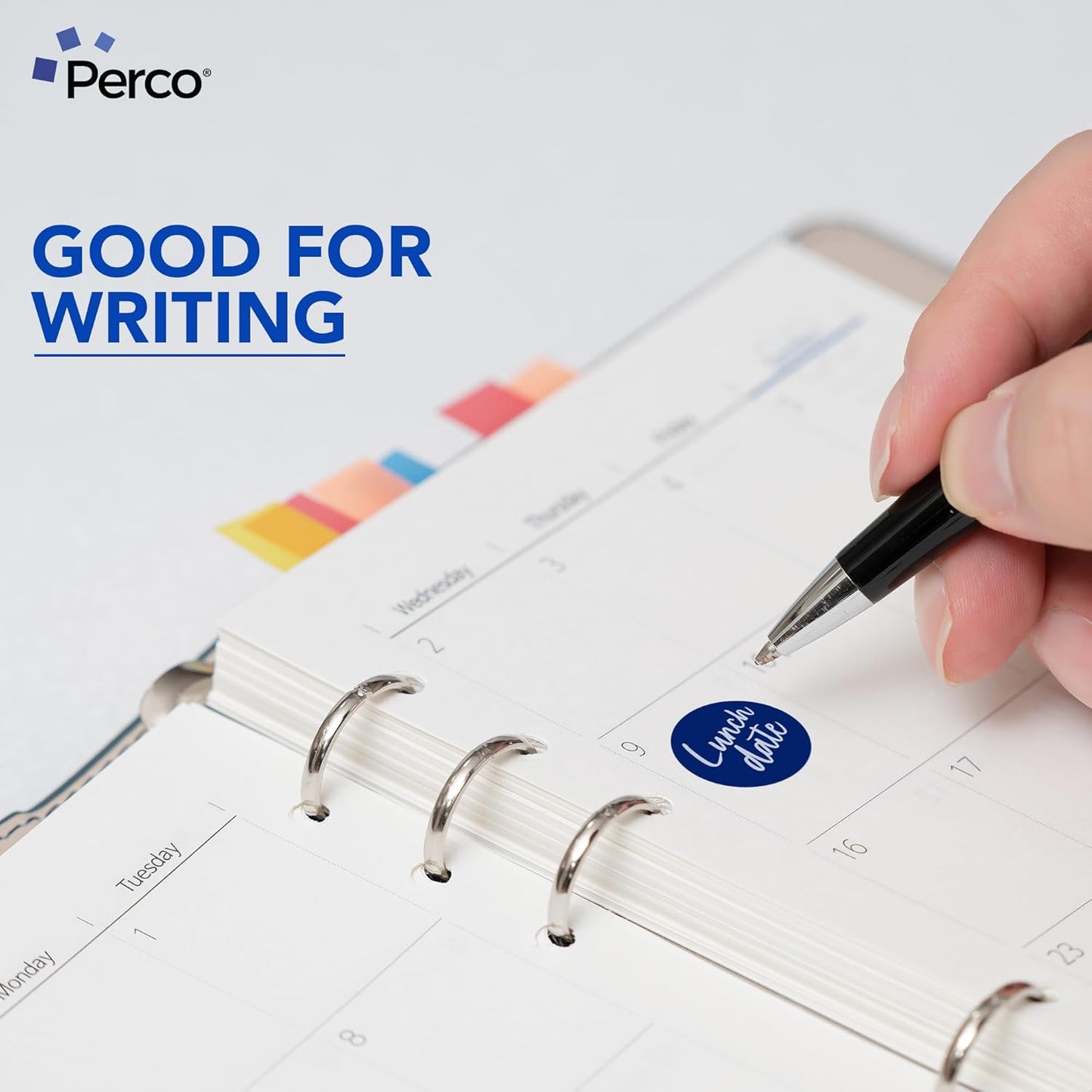 Perco Dark Blue 1-Inch Round Circle Dot Sticker Labels with Easy Peel Perforation - 1,000 Labels per Roll - Strong Adhesion, Vibrant Colors for Organizing, Crafting & More - Made in USA