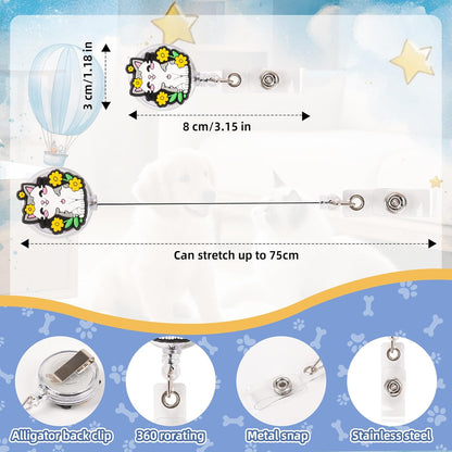 24 Pcs Vet Teach Gifts Cute Badge Reel, Retractable Veterinary ID Badge Holders Vet Teach Accessories for Men Women Vet Tech Week Gifts.