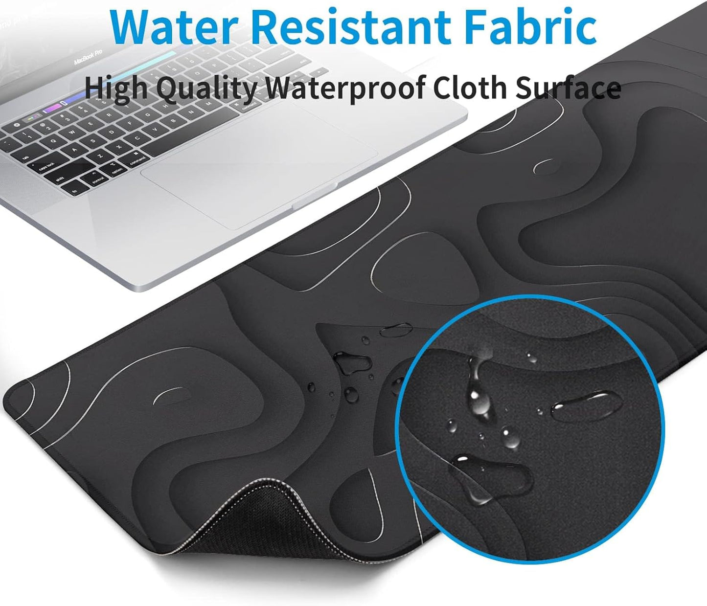 Large Anime Gaming Mouse Pad Black Solid Geometry Desk Pad Computer Keyboard Mat Non-Slip Rubber Base Office Decor Waterproof Mouse Mat