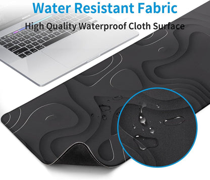 Large Anime Gaming Mouse Pad Black Solid Geometry Desk Pad Computer Keyboard Mat Non-Slip Rubber Base Office Decor Waterproof Mouse Mat