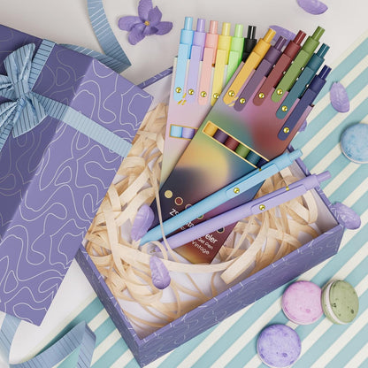 12 Pcs Color Pens for Journaling 0.5mm Fine Point Colored Gel Ink Pen, Smooth Writing Colorful Pens for Note Taking, Gift Set for Women & Men (12 Pcs Vintage & Vibrant Gold)