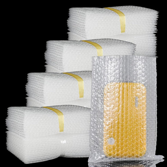 200Pcs Clear Bubble Out Bags, 15x20 CM Bubble Pouches Bags for Shipping, Double Wall Cushioning Wrap Bags for Moving Packaging Storage Fragile China Dishes Electronic Item