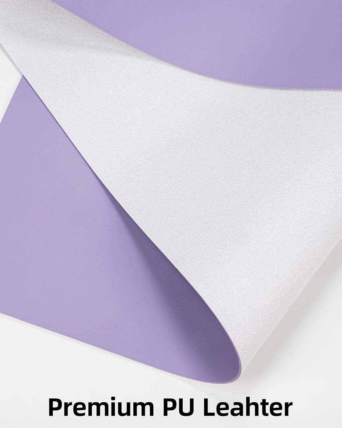 Leather Desk Pad Protector,Office Desk Mat,Large Mouse Pad, Non-Slip PU Leather Desk Blotter,Desk Pad,Waterproof Desk Writing Pad for Office and Home (Light Purple,31.5" x 15.7")
