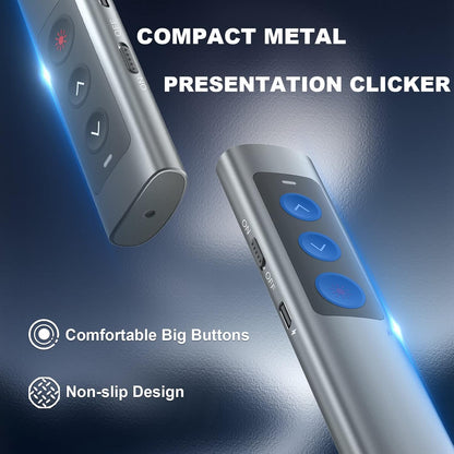 Rechargeable Presentation Clicker for Laptop PowerPoint, USB-A USB-C Presentation Pointer, Wireless Presenter Remote Power Point Clicker for Computer/Mac/PPT/Google Slide Advancer