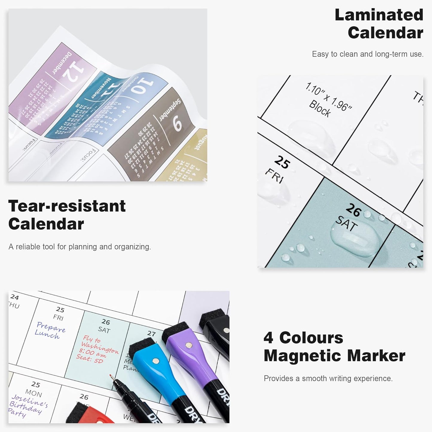 Ospelelf 2025 Wall Calendar Large 32'' x 48'' Dry Erase Laminated Calendar for Wall, 12 Month Family Calendar, Use Jan 2025 - Dec 2025 (Morandi)