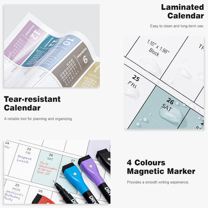 Ospelelf 2025 Wall Calendar Large 32'' x 48'' Dry Erase Laminated Calendar for Wall, 12 Month Family Calendar, Use Jan 2025 - Dec 2025 (Morandi)