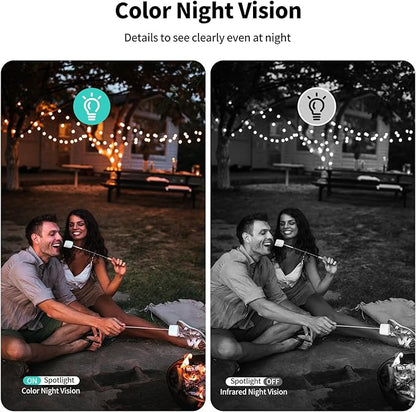 2K FHD WiFi Wireless Cameras Solar Powered,Security Cameras Wireless Outdoor,Outside Camera for Home Security,AI Motion Detection,Color Night Vision,Spotlight,Siren Alarm,SD/Cloud Storage,2 Pack
