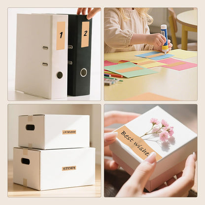 Brown Rectangle Color Coding Labels 3 × 1 Inches, Self-Adhesive Writable Waterproof Vinyl Blank Sticker Roll for Office Home School Business 1000 PCS