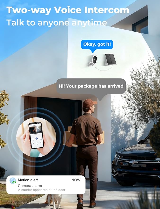 Security Cameras Wireless Outdoor,5G/2.4G WiFi Home Security System with 2-Cams Kit Solar Cameras for Home Security 2K,180-Day Battery,Local Storage & No Subscription 128GB Memory Card