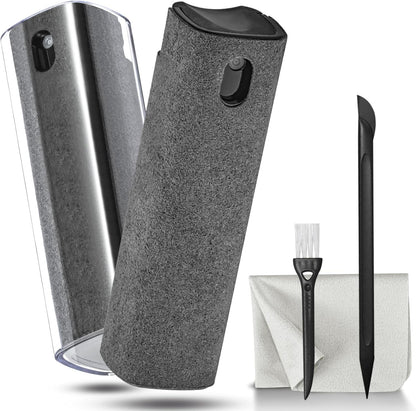 walrfid 2 Pack Computer Screen Cleaner, MacBook Screen Cleaner Spray and Wipe, Electronic Computer Laptop Cleaning Kit for iPad Pro, iPhone, Smartphone, Monitor, Car Display, Tablet, TV Screens, Grey