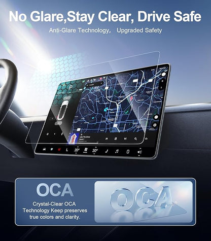 3 in 1 New Model Y Juniper & Model 3 Highland Screen Protector Matte 3-Piece Protector Set: Center Display + Rear Touchscreen + Interior Rearview Mirror Model Y (2025-2026) Model 3 (2024-2026)