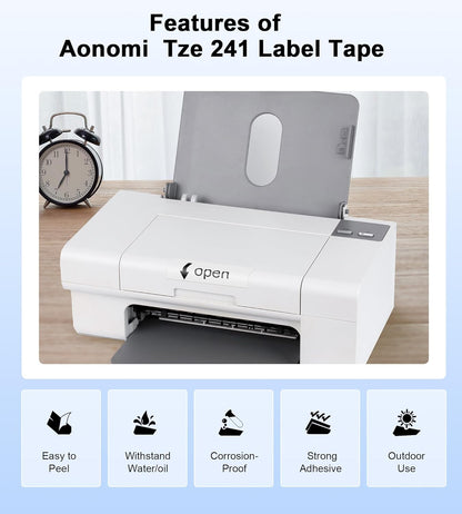 TZe Tz 18mm 0.7’’ Laminated Label Tape Color Replace for Brother Label Maker Tape 18mm 3/4'' White/Red/Yellow/Blue/Green P Touch Tape Work for PT-D400, PT-D600, PT-D410, PT-D610BT, 5-Pack