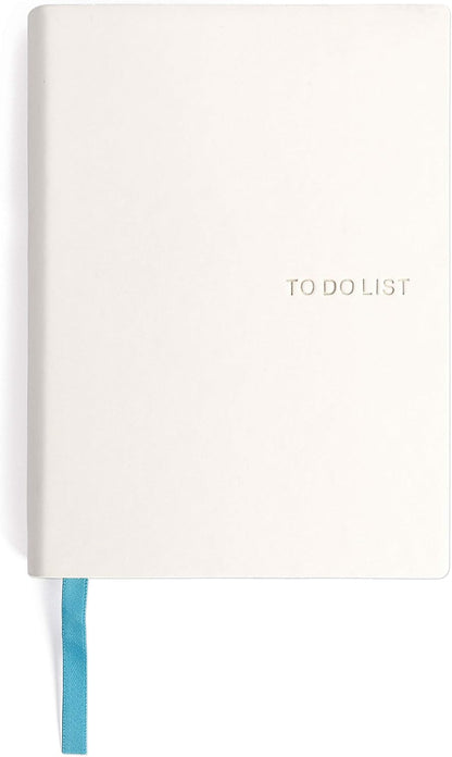 Daily to Do Checklist Notebook, Task Management, Organizer Planner, Hardcover, Ribbon Bookmark, 5.8 x 8.3”, A5 size, 110 Sheets (White)