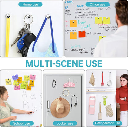 Pack of 8 Magnets for Whiteboard Fridge Magnets Strong Silver Push Pin Magnets Small Refrigerator Magnets for Classroom School Office Adults