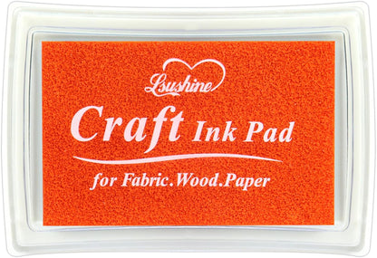 Craft Ink Pad for Rubber Stamps, Paper, Wooden, Fabric, Scrapbooking, Non-Toxic Finger Ink Pads for Kids (Orange)