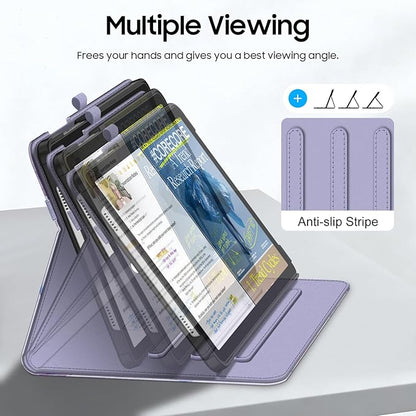 Fintie Case for Samsung Galaxy Tab A9 Plus/A9+ 5G 11 Inch 2023 Model (SM-X210/X216/X218), Multi-Angle Viewing Smart Stand Back Cover with Pocket Auto Wake/Sleep, Lilac Marble
