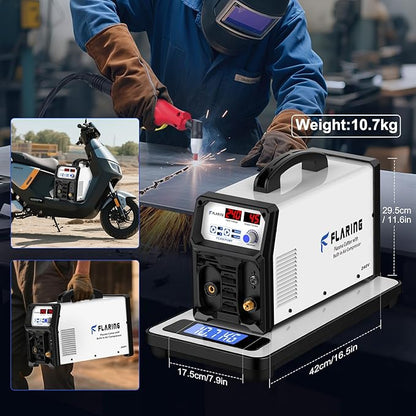 FLARING 240V Plasma Cutter With Built In Air Compressor 45A IGBT Inverter Digital Plasma Cutting Machine, 3/8 Inch Clean Cut And 5/8 Inch Max Cut High Frequency (No External Compressor Needed)