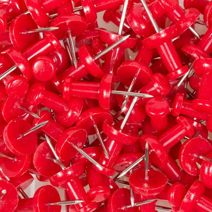 JAM PAPER Colorful Push Pins - Red Pushpins - 100/Pack