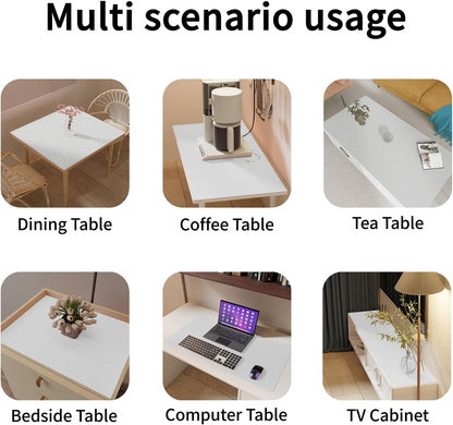 Leather Table Cover,1.8mm Thick,36x60 Inch Table Protector,Table Protector for Dining Room Table,Dining Table Cover，Dining Table Cover Protector(Grayish White+Grayish White,36x60)