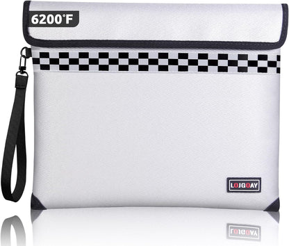 Upgraded Fireproof Document Bag - with 6200°F Heat Insulated, Fireproof Money Bag for Cashwith Fireproof Zipper, 9 Layers of Functional Materials, Water Fire Proof Bag Fireproof Bag (Silver, 13"x11")