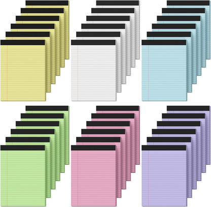 36 Pack Legal Pads 8.5 x 11, Note Pads 8.5 x 11, Wide Ruled Colored Legal Pads, Multicolor Notepads 8.5 x 11 with Sturdy White Back, 30 Sheet/Notepad, Writing Pad for School, Home, Office