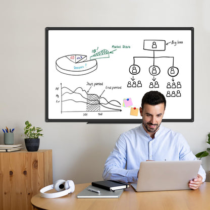 XBoard Magnetic Whiteboard 48 x 31 inch - Dry Erase Board with Black Aluminum Frame, White Board with Detachable Marker Tray