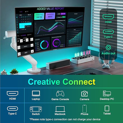 SANSUI Curved Monitor 27 inch 120Hz USB Type-C Computer Monitor with Speakers Built in丨FHD 1080p丨HDR丨110% sRGB丨1500R丨VESA Compatible,for Tablet,Desktop,Laptop and PC Work Gaming