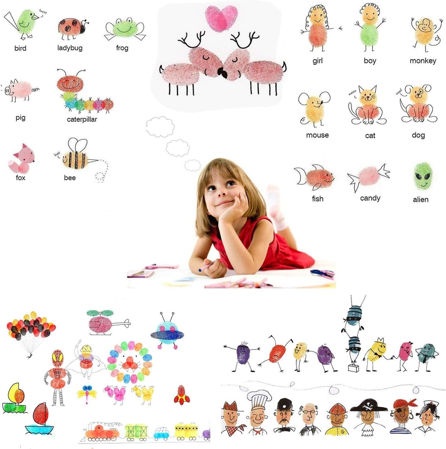 Washable Ink Pads for Kids Rubber Stamps, 20 Colors Stamp Ink Pads, Fingerprint Crafts Stamp Pad for Kids, Paper, Scrapbooking, Wood Fabric