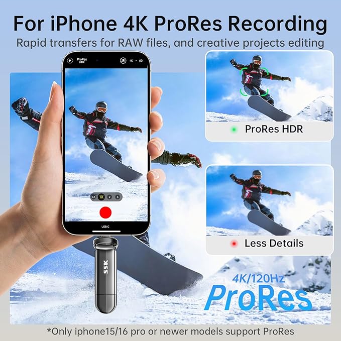 SSK USB Flash Drive 2TB SSD External, TLC NAND Solid State Drive Dual USBC & USBA Ports, Up to 1000MB/s High-Speed Portable 1TB USB Thumb Drive Stick for iPhone 15/16/17 Pro, Mac, Android, PC Backup