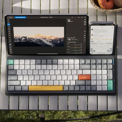 nuphy Air96 V2 Wireless Mechanical Keyboard,100 Keys RGB Backlit Keyboard,Supports Bluetooth 5.1,2.4G and Wired Connection,for PC/Laptop/Windows/Mac -Grey Gateron Cowberry Switch