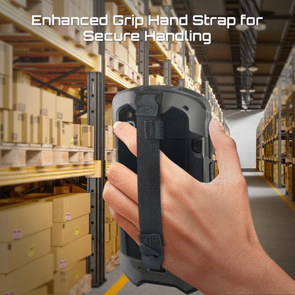 TC51 TC52 TC56 TC57 TC510K Case with Hand Strap - Protective & Ergonomic for Zebra Handheld Barcode Scanners SG-TC5X-EXO1-01 SG-TC5X-EXONHS-01 (Black)