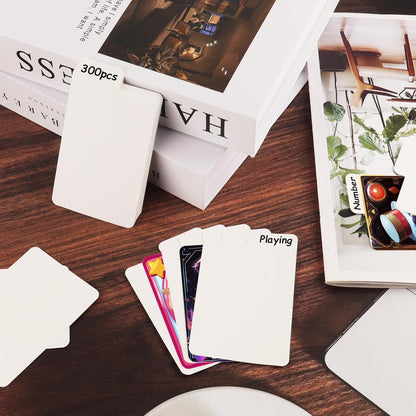 300 Pieces Trading Card Dividers, Blank Paper Card Dividers White Card Separators with Tabs for Storage Boxes, MTG TCG Sports Game Cards, 2.6 x 4.1 Inches