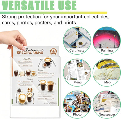 25PCS 6" x 9" Clear Rigid Card Sleeves – Waterproof Hard Plastic Protectors for Postcards, Prints, Photos, Trading & Sports Cards – Top Load Jumbo Sheet Holders