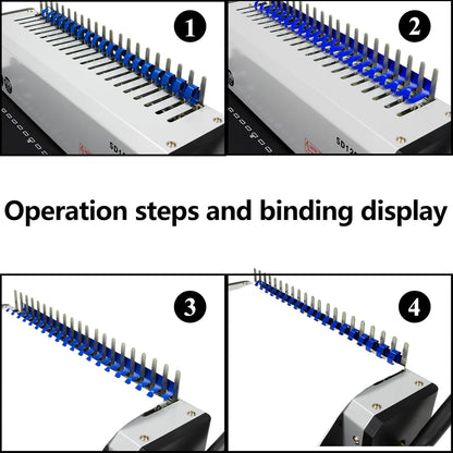 RAYSON SD1202 Comb Binding Machine, 19 Holes, Max Punching Letter Size, with Comb Set Binder for Daily Binding