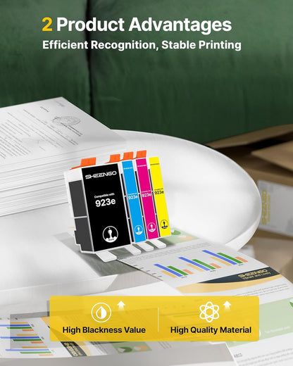 923XL 923e 923 Ink Cartridges for HP Printers with Chip Replacement for HP Ink 923e 923 for OfficeJet Pro 8135 8130 8139 8138 8122 8120 8124 8125 8130 8132 8134 Printer, Black Cyan Magenta Yellow