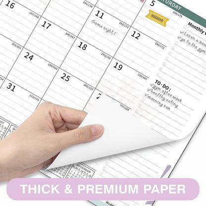 Ospelelf Desk Calendar 2025-2026, Magnetic Fridge Wall Calendar, 18 Month Monthly Large 17" X 12" Calendar Planner with Plastic Cover, July 2025 to December 2026 Floral