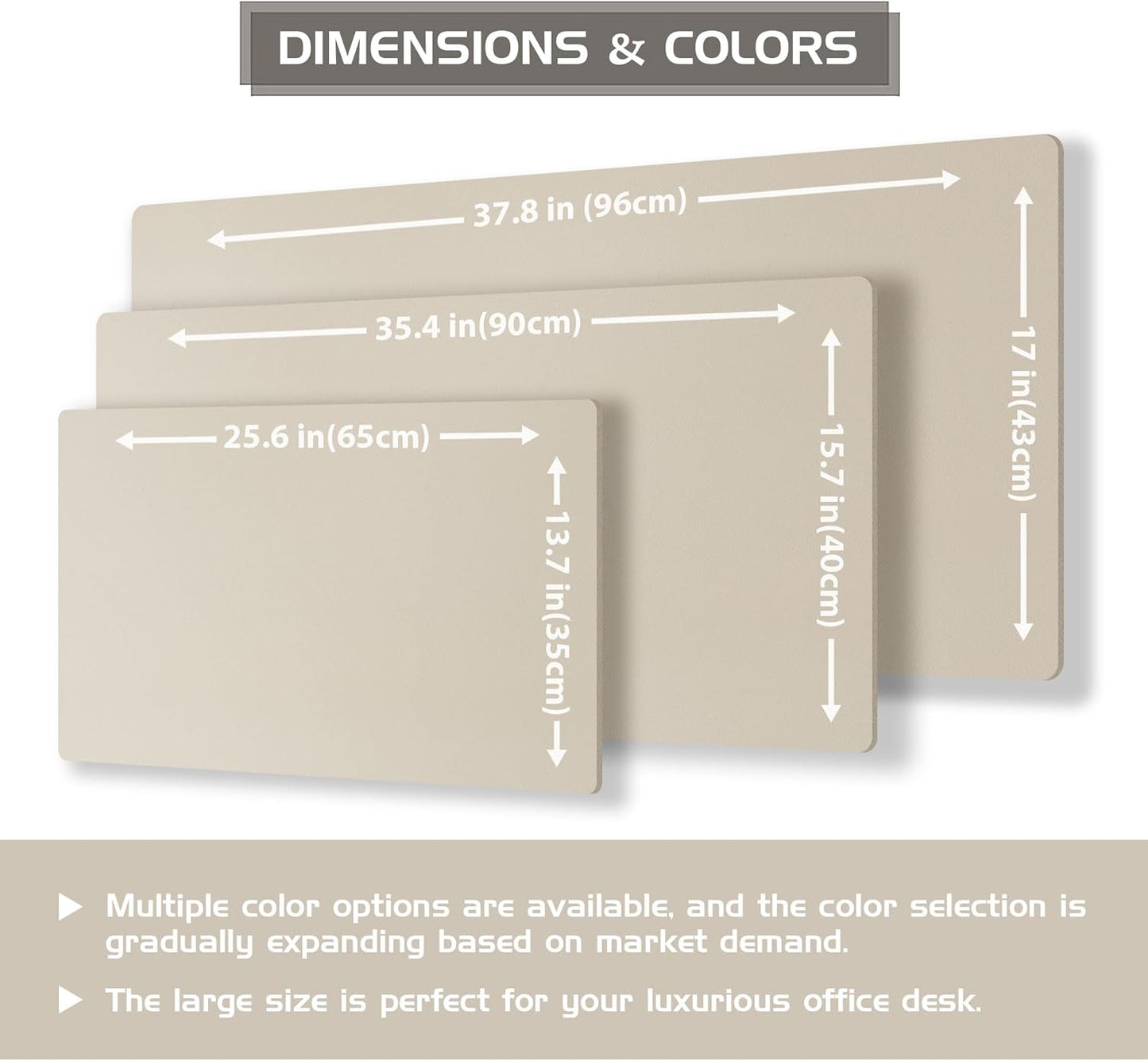 Aothia Dual-Sided Desk Mat - Natural Cork & Leather Desk Protector, Large Mouse Pad, Waterproof Blotter, Writing Pad for Office/Home, Beige (25.6"x13.7")