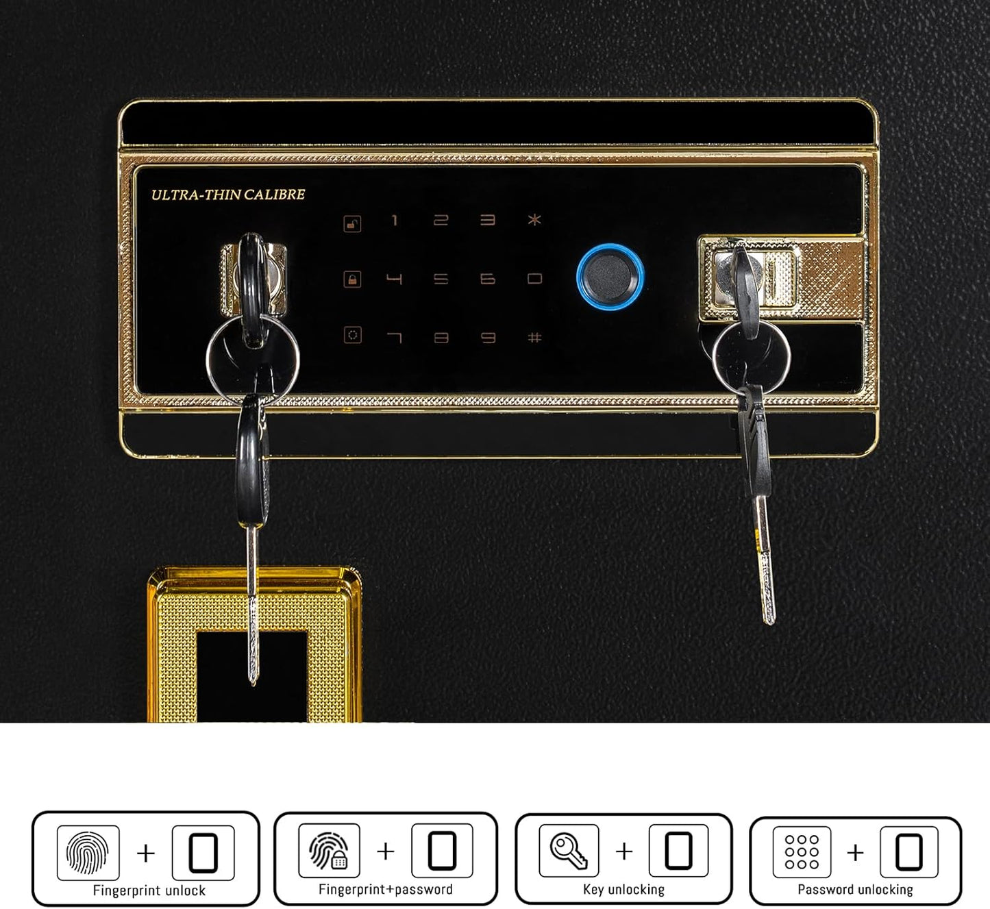 MLJ Large Security Safe - 8.1 Cu. Ft. Waterproof & Fireproof Home Safe with 2 Removable Shelves and Inner Cabinets for Storing Money, Medicines, Jewellery and Other Valuables (Fingerprint Lock)