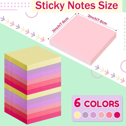 Fainne 120 Pack Sticky Notes Bulk Back to School Supplies Self Stick Note Pads Paper Memo for Office First Day of School Student Teacher Essentials (3x3 Inch,Vivid Color)