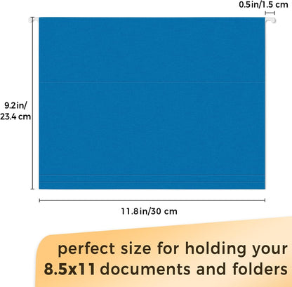 SUNEE 25 Pack Hanging File Folders, Blue Folders, Hanging File Folders Letter Size with 1/5-cut Tabs, Stay Organized for Your Home and Office Bulk File and Documents