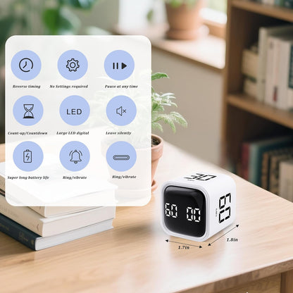 Rotating Pomodoro Timer 5,10,30, 60 Minutes Preset,Desk Productivity Flip Timer, Visual Cube Countdown Stopwatch,Custom Modes/Vibration/High/Low Volume,ADHD Timers, for Study, Work, School, Kitchen