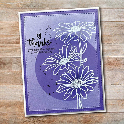 Lottoy Cute Chamomile Silicone Clear Stamp and Die Sets for Card Making, DIY Embossing Photo Album Decorative Craft