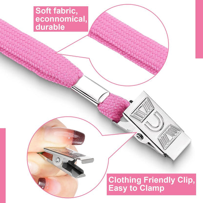 Marspark 100 Sets Clear Name Tags with Lanyard, Lanyards for ID Badges Reusable Strap with ID Holder Plastic Name Badges for Adults Business School Church Conference (Pink)