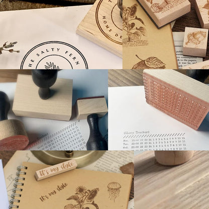 Custom Stamp with Logo Text - Personalized Rubber Stamp with Handle - Address Stamps for Business or Crafting - Square 2"