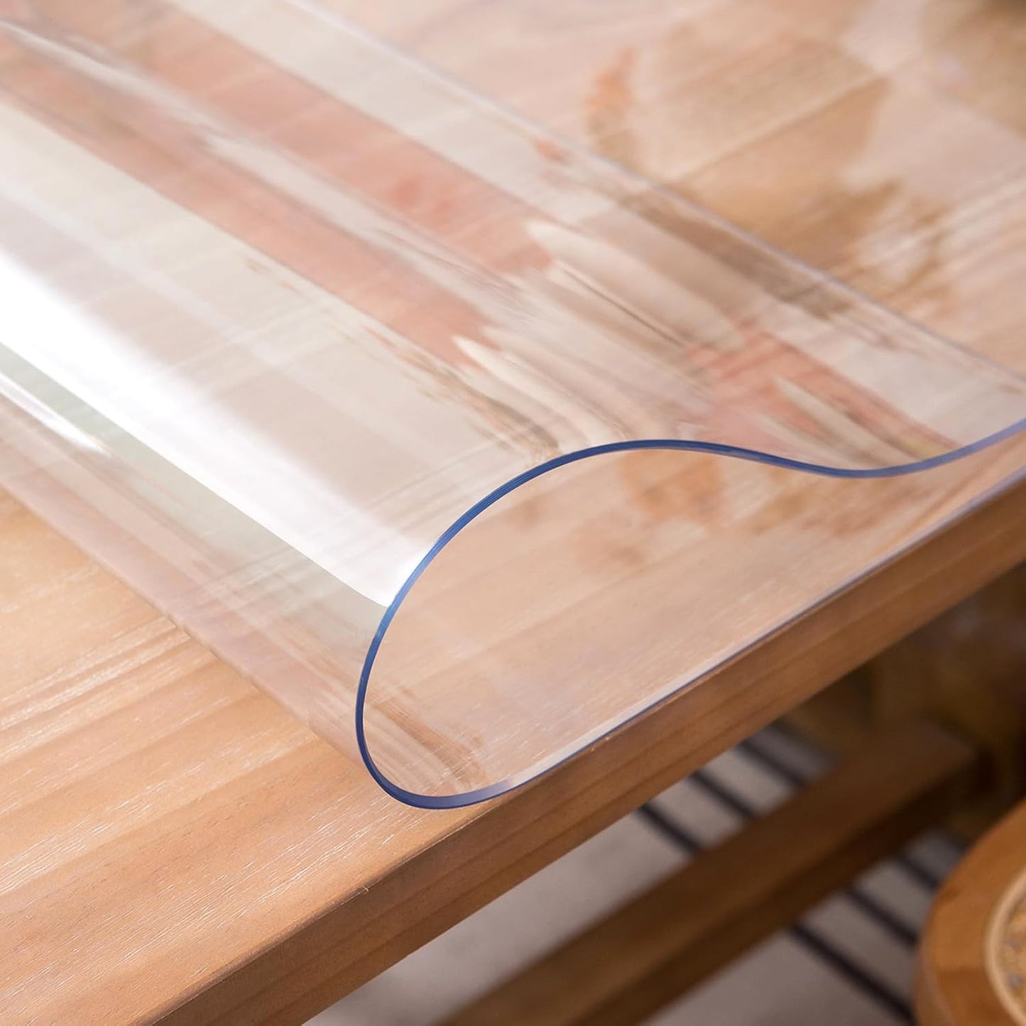 Clear Table Cover Protector, 42 x 89 Inch Table Protector for Dining Room Table, 1.5mm Thick Clear Plastic Table Cover, Pad Mat for Kitchen, Writing Desk Pad for Desktop