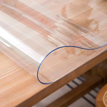 Clear Table Cover Protector, 48 x 60 Inch Table Protector for Dining Room Table, 1.5mm Thick Clear Plastic Table Cover, Table Pad Mat for Kitchen, Writing Desk Pad for Desktop