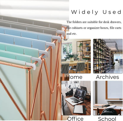 Y YOMA 6 Pack Colored Hanging File Folders Letter Size Decorative Hanging Folder Cute Pretty File Folder for Filing Cabinet Drawer Office Home with 1/5-Cut Adjustable Tabs, 3 Selected Fashion Color