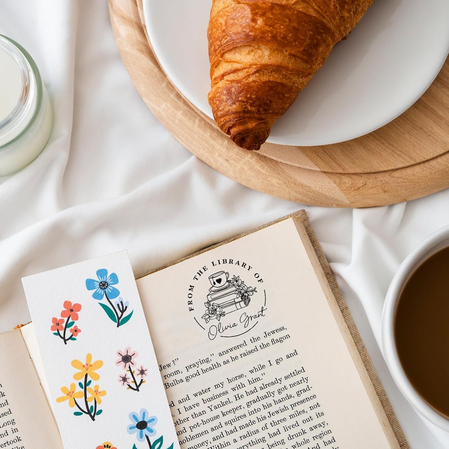 Personalized Book Stamp - Custom Library Stamper - Custom Stamps Self Inking - Perfect Gifts for Book Lovers, Friends, Teachers, Bibliophiles - 4 Sizes - 5 Ink Color Options (Library)