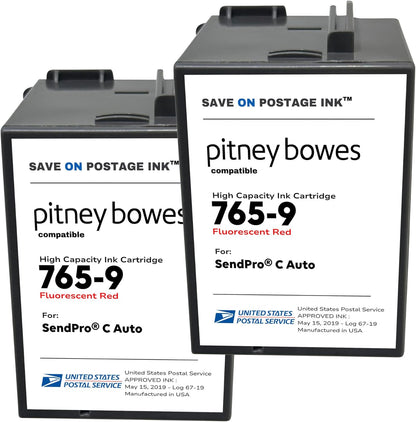 Save On Postage Ink 765-9 Compatible PB 765-9 SendPro MailStation Postage Meter Ink - Compatible PB Postage Meter Ink Cartridge for DM 300c, 400c, 450c and 475c | 2 Pack